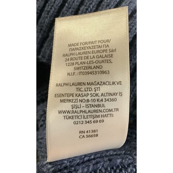 Set of 2 Ralph Lauren Cable Knit Sweaters Men XXL Camel 1/4 Zip & Blue Pullover - Picture 10 of 13